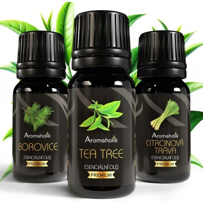 Aromaholik esenicální olej Lesní sada 3 x 10 ml borovice, čajovník, citronová tráva – Hledejceny.cz