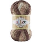Alize příze Diva batik 1815 Tmavě a světle hnědá, smetanová – Hledejceny.cz