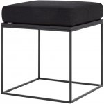 Noo.ma Černý čalouněný taburet Feo 40 x 40 cm – Zboží Dáma
