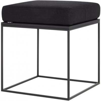 Noo.ma Černý čalouněný taburet Feo 40 x 40 cm – Zboží Dáma