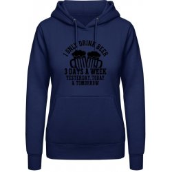 AWDis Hoodie mikina Pivo Piju Včera, dnes a Zítra Oxfordská modrá