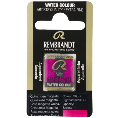 Rembrandt akvarelová barva v půlpánvičce 368 Quinacridone Rose Magenta – Zboží Dáma