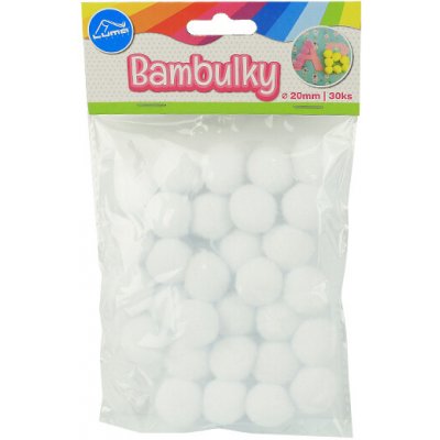 Bambulky Luma bílé, 30ks, 20mm – Zboží Dáma