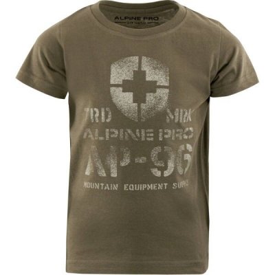 Alpine Pro DEXO dětské triko khaki – Sleviste.cz