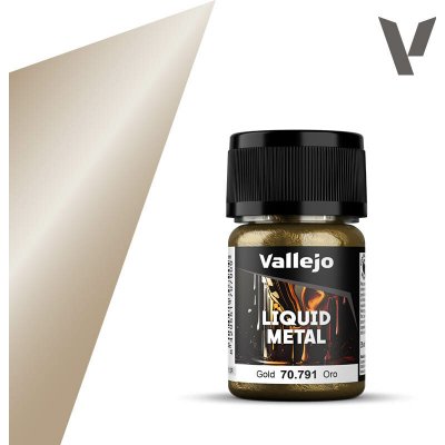 Barva Vallejo Liquid Gold 70796 White Gold Alcohol Based 35ml – Zboží Živě