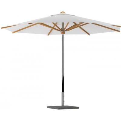 Royal Botania Slunečník Shady, kulatý 350 cm, rám broušená ocel, žebra teak, potah venkovní látka kat. A – Hledejceny.cz