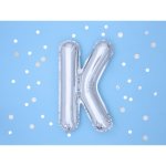 PARTYDECO Balón foliový písmeno K 35 cm stříbrný – Sleviste.cz