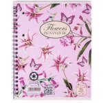 Pigna Kroužkový blok Nature Flowers A5, čtverečkovaný 60 listů – Zboží Živě
