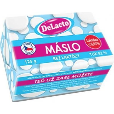DeLacto Máslo bez laktózy 82% 125 g – Zboží Dáma