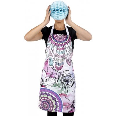 2P Servis Zástěra Plumas 100% pes 80x69cm bílá potisk 100% PES ornamenty – Hledejceny.cz