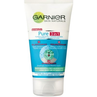 Garnier Skin Naturals Pure 3v1 gel + peeling + maska 150 ml