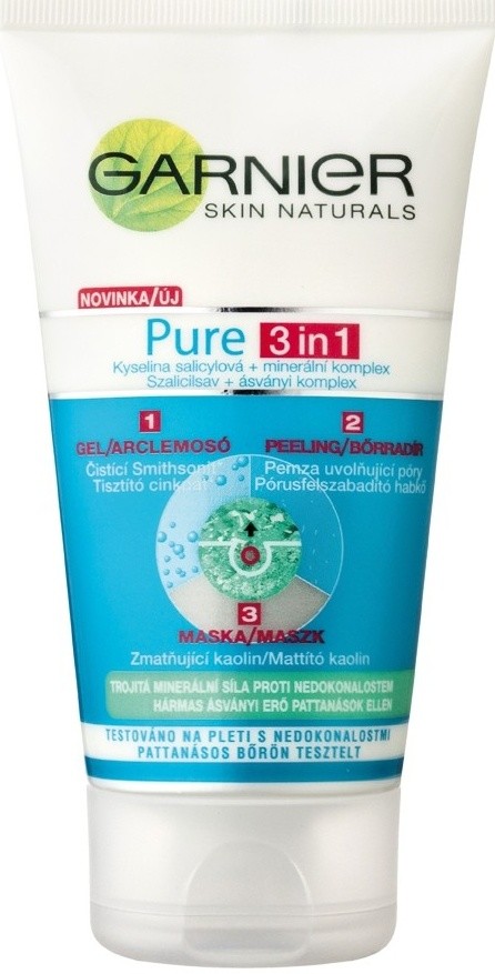 Garnier Skin Naturals Pure 3v1 gel + peeling + maska 150 ml od 114 Kč -  Heureka.cz