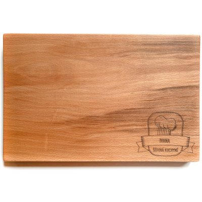 Dřevěné prkénko ŠÉF KUCHYNĚ Varianta: ČEPICE, Velikost: 20 x 30 cm (650 Kč), Dárkové balení.: ANO +115 Kč – Zboží Mobilmania