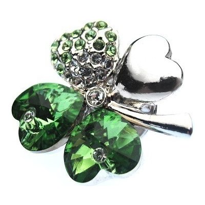 Swarovski Elements brož čtyřlístek Peridot – Zboží Mobilmania