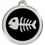 Red Dingo známka Fish Bone Black Rybka Kostra černá S 20 mm – Zboží Dáma
