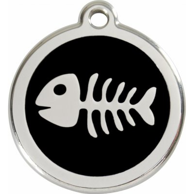 Red Dingo známka Fish Bone Black Rybka Kostra černá S 20 mm – Zboží Dáma