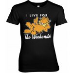 Garfield tričko Live For The Weekend Girly Black – Zboží Dáma