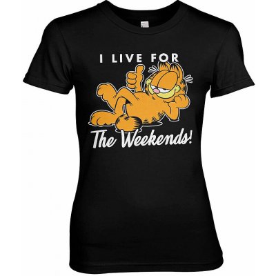 Garfield tričko Live For The Weekend Girly Black – Zboží Dáma