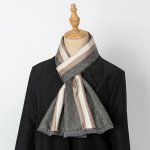 Hřejivá pánská hedvábná šála šedá s bronzovou – Zboží Dáma