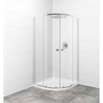 BASIC sprchový kout čtvrtkruh 80x80, sklo chinchila, chrom SIKOMUS80CRCH – Zboží Dáma