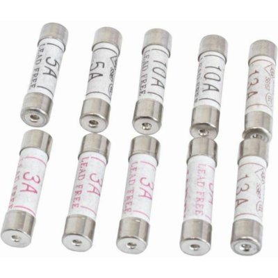 Trubičkové pojistky BS1362, 3 - 13 A, sada 10 ks - ASTA – Zboží Mobilmania