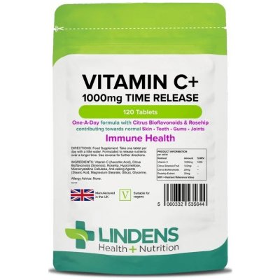 Lindens Health + Nutrition Vitamín C+ 1000 mg 120 tablet – Hledejceny.cz