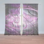 Sablio Záclony Fialová abstrakce: 2ks 150x250cm – Hledejceny.cz