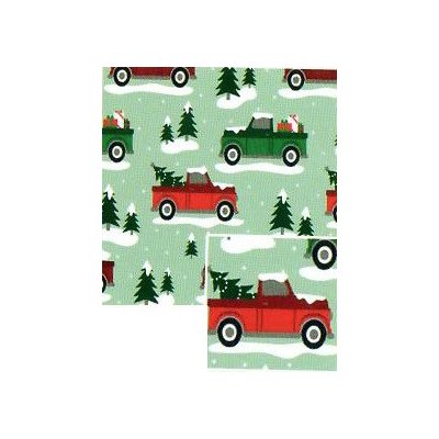 Nekupto Dárkový balicí papír vánoční 70 x 200 cm Zelený autíčka – Zboží Mobilmania