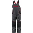 Canis CXS Phoenix CASPER Dětské pracovní kalhoty s laclem šedé s černými a červenými doplňky 90 103001269809