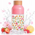 QUOKKA Ice Plastová láhev PINK FLOWERS 570 ml – Hledejceny.cz