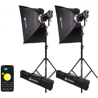 REDHEAD LX-22B 230W COB LED světlo (2700-6500K) + 2x stativ, 2x softbox 90x60cm – Zboží Živě