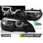 PŘEDNÍ SVĚTLA BMW X5 E70, 2007-2010, ANGEL EYES, DRL, ČERNÁ