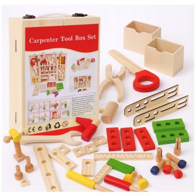 Kruzzel 22697 Dřevěné nářadí v kufříku – Sleviste.cz