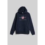 Gant Archive Shield Hoodie modrá – Zboží Dáma