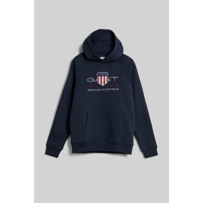 Gant Archive Shield Hoodie modrá – Zboží Dáma
