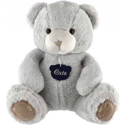 Teddies Medvěd sedící šedivý 40 cm