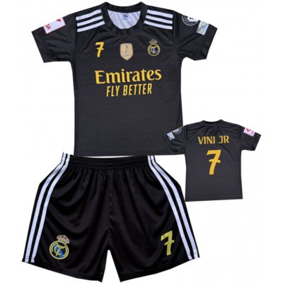 Numberoplus Premium dětský fotbalový dres komplet FC Real Madrid Black Vinic JR7 Fly Better – Zbozi.Blesk.cz