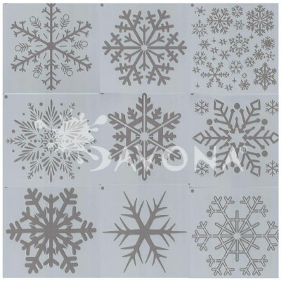 Creatissimo Plastová šablona 15x15cm vločky sada 9 ks – Hledejceny.cz