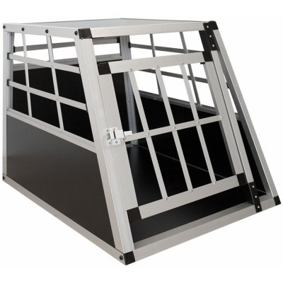 Juskys Přepravní box pro psy hliníkový robustní a snadno udržovatelný mřížka dveří uzavíratelná M 69 x 54 x 51 cm