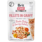 Brit Care Cat Fillets in Gravy Tender Turkey & Savory Salmon 85 g – Sleviste.cz