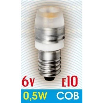 Ledin LED žárovka 6V COB 0.5W Teplá bílá E10