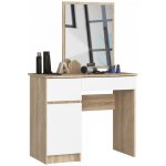 Akord toaletní stolek se zrcadlem P-2/SL levá dub sonoma bílá – Zboží Dáma