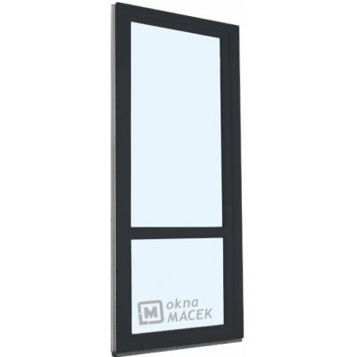 Kömmerling balkonové dveře 70 AD s příčkou pravé antracit/antracit 70 x 210 cm s klikou+ PVC rám – Hledejceny.cz