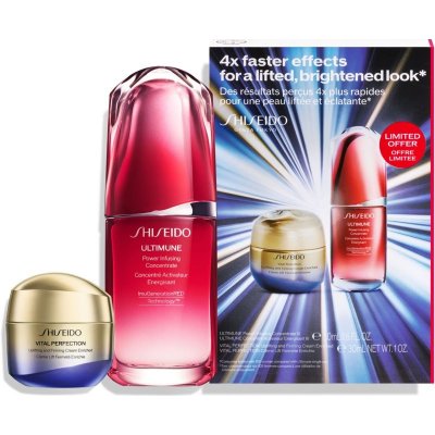 Shiseido Vital Perfection liftingový zpevňující krém pro suchou pleť 50 ml + energizující a ochranný koncentrát na obličej 30 ml dárková sada
