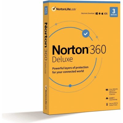 NORTON 360 DELUXE 25GB +VPN 1 lic. 3 lic. 3 roky (21435519)