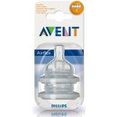 Philips Avent dudlík na kojeneckou láhev airflex 4 otvory transparentní 2 ks