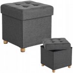 SONGMICS Taburet s úložným prostorem šedý 38 x 40 x 38 cm – Hledejceny.cz