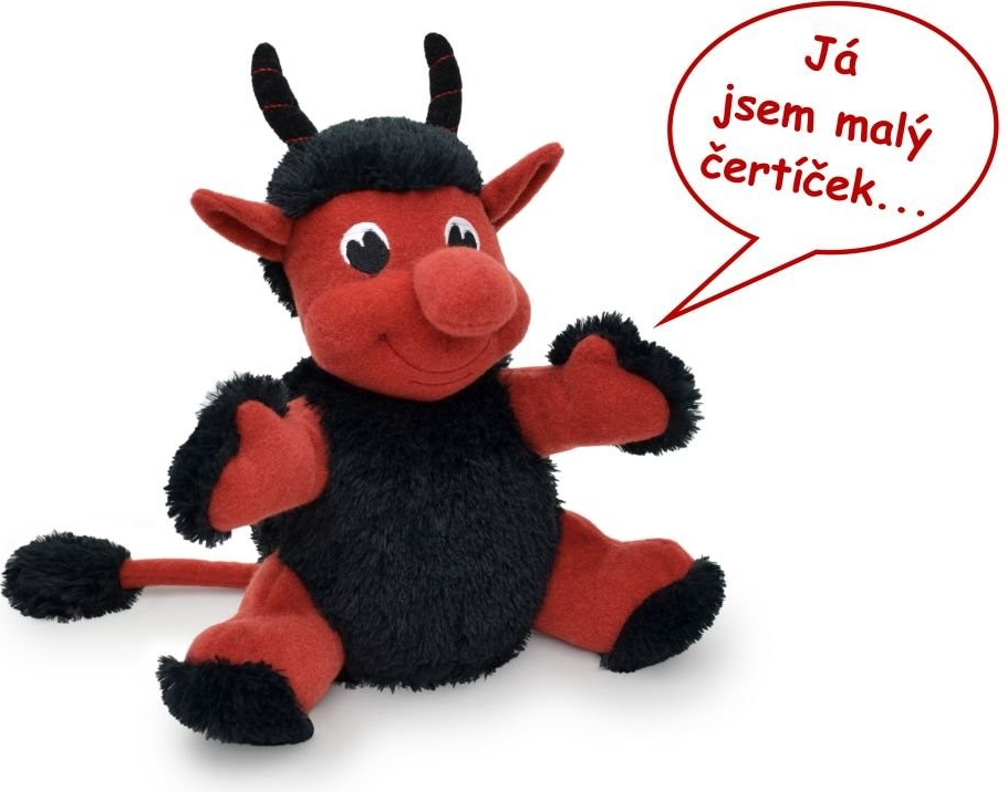 Teddies Čert Hubert mluvící plyš na kartě 20 cm