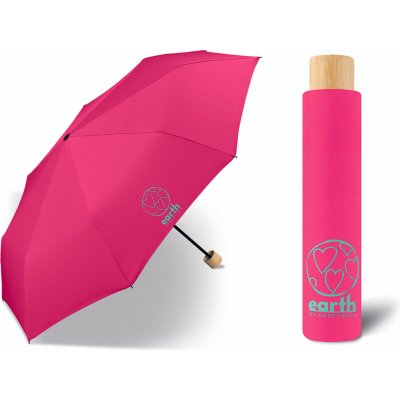 Earth Super Mini fuchsia dámský skládací deštník růžový