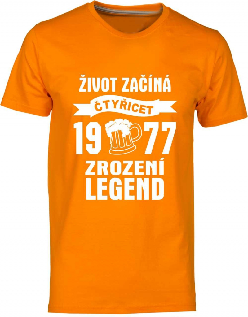 TUKAN AGENCY Pánské tričko Zrození legend 40 let pivo Oranžová od 335 Kč -  Heureka.cz